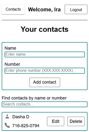 PhoneBook with Authentication